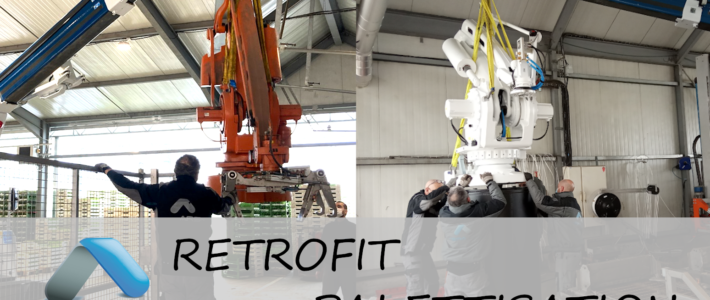 Rétrofit d’ilot robot de palettisation